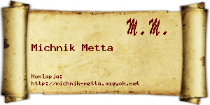 Michnik Metta névjegykártya